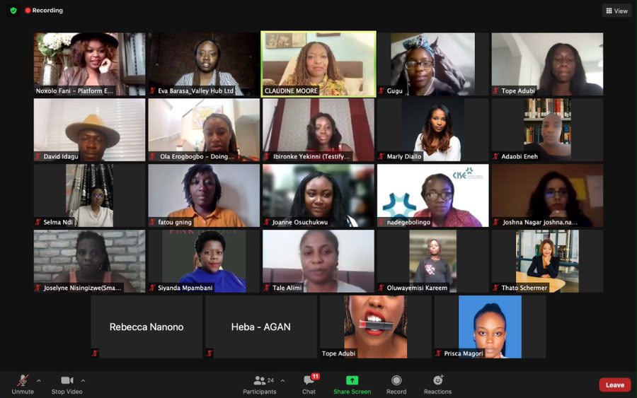 Future Is Female Mentorship Program during the Zoom meeting
