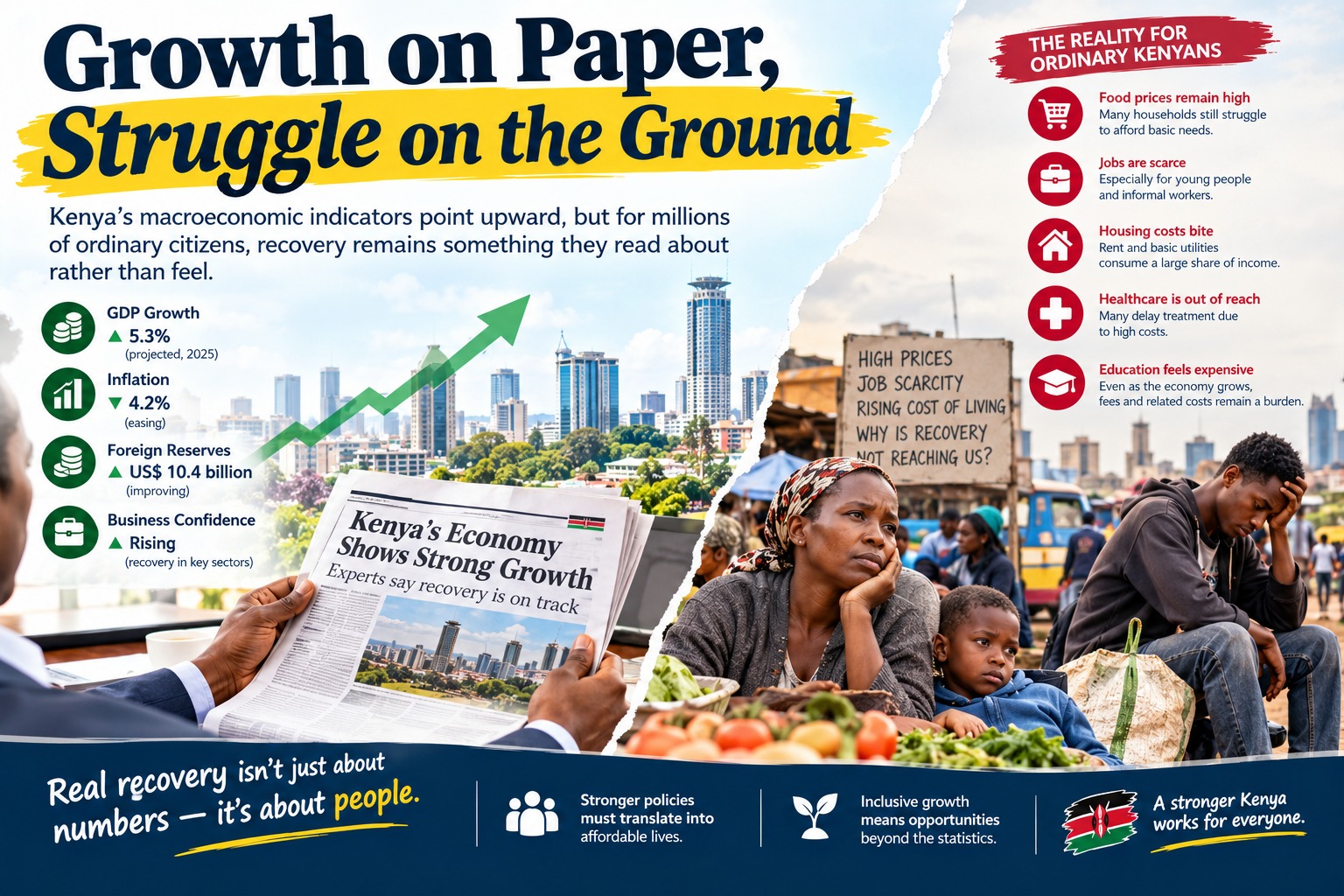 Growth on paper, struggle on the ground