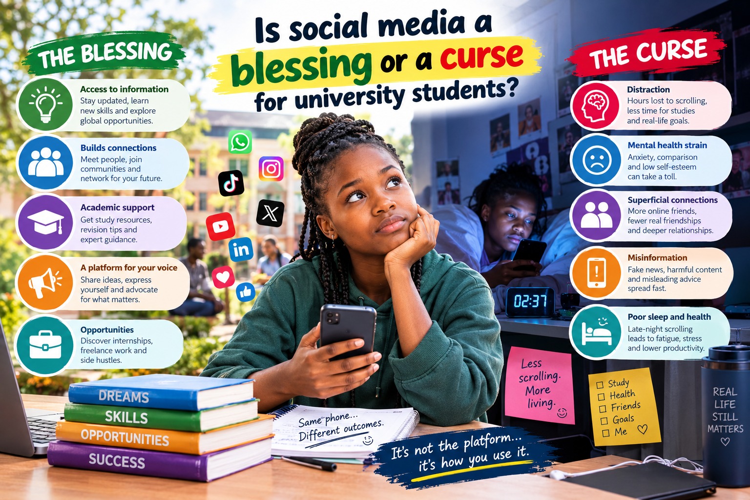 Is social media a blessing or a curse for university students