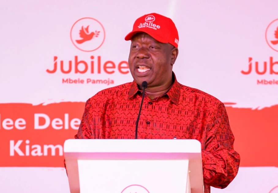 Jubilee party leader and presidential candidate Dr. Fred Matiang’i during a past address.