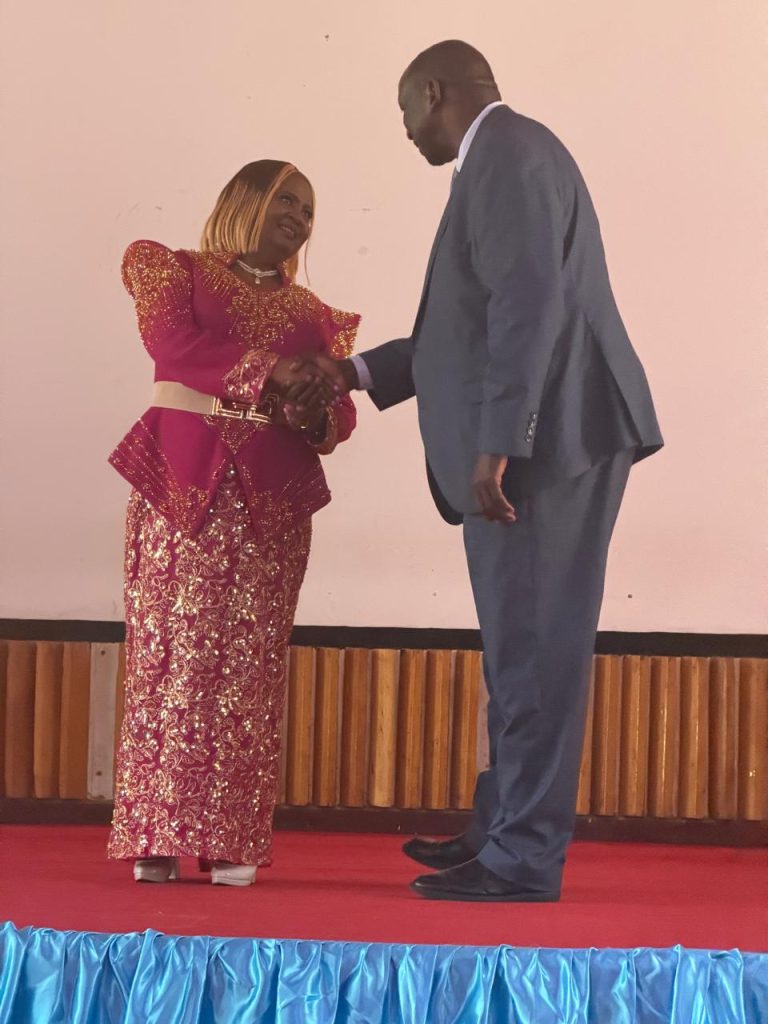 KEBS Director of Metrology Henry Rotich with event's chief guest, Deputy President’s spouse Joyce Kithure