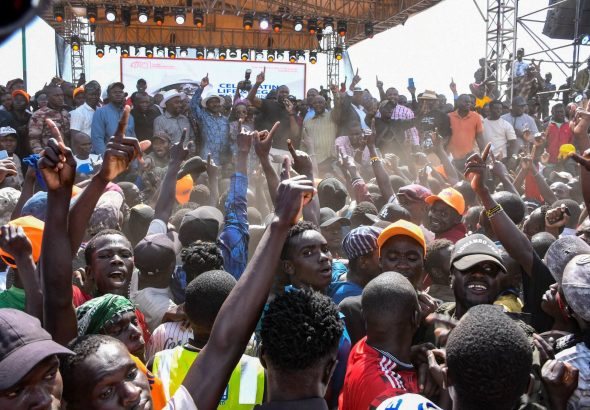 Leaders, family and friends during the first anniversary memorial of former Prime Minister Raila Odinga in Bondo yesterday