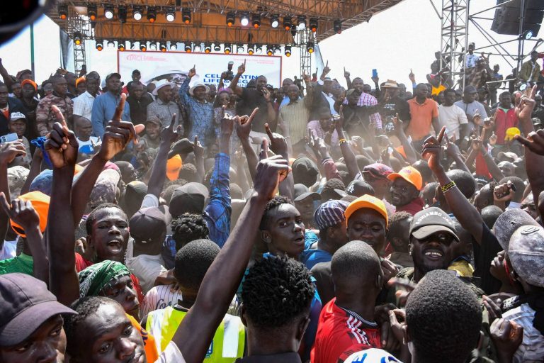 Leaders, family and friends during the first anniversary memorial of former Prime Minister Raila Odinga in Bondo yesterday