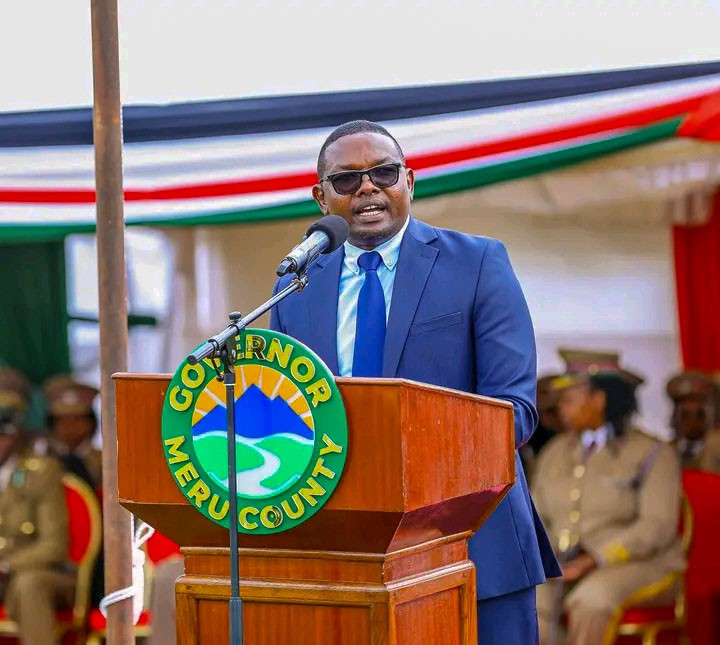 Meru county Governor Mutuma M’Ethingia reads his speech at Githongo