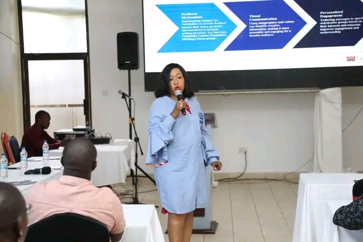 Ms Patricia Ndede director of communication NuPEA team during engagement with stakeholders.