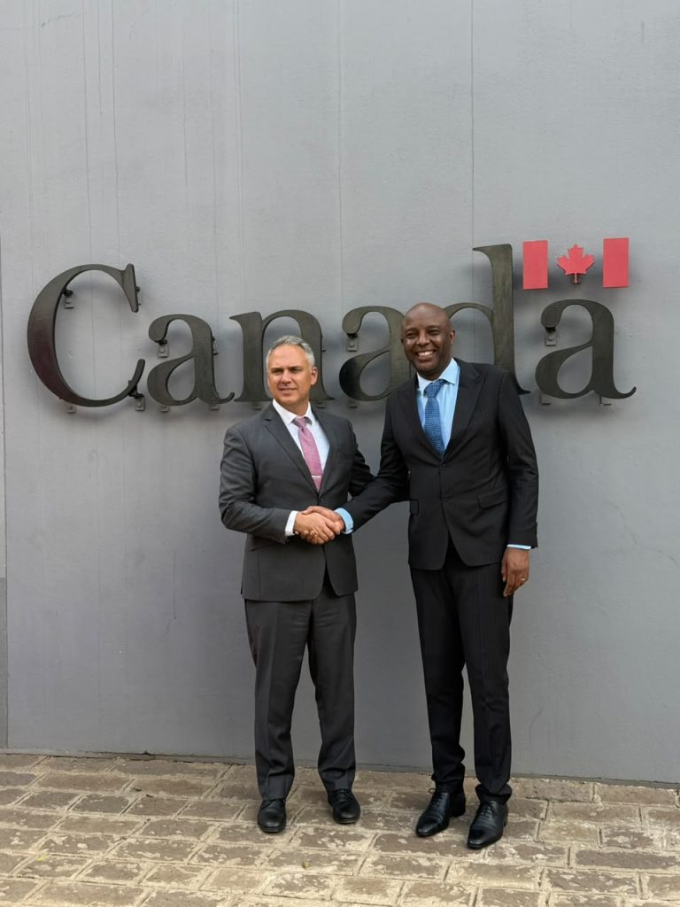 Murang'a Governor Irungu Kang'ata yesterday called on Canadian High Commissioner Joshua Tabar at the Canadian High Commission in Nairobi