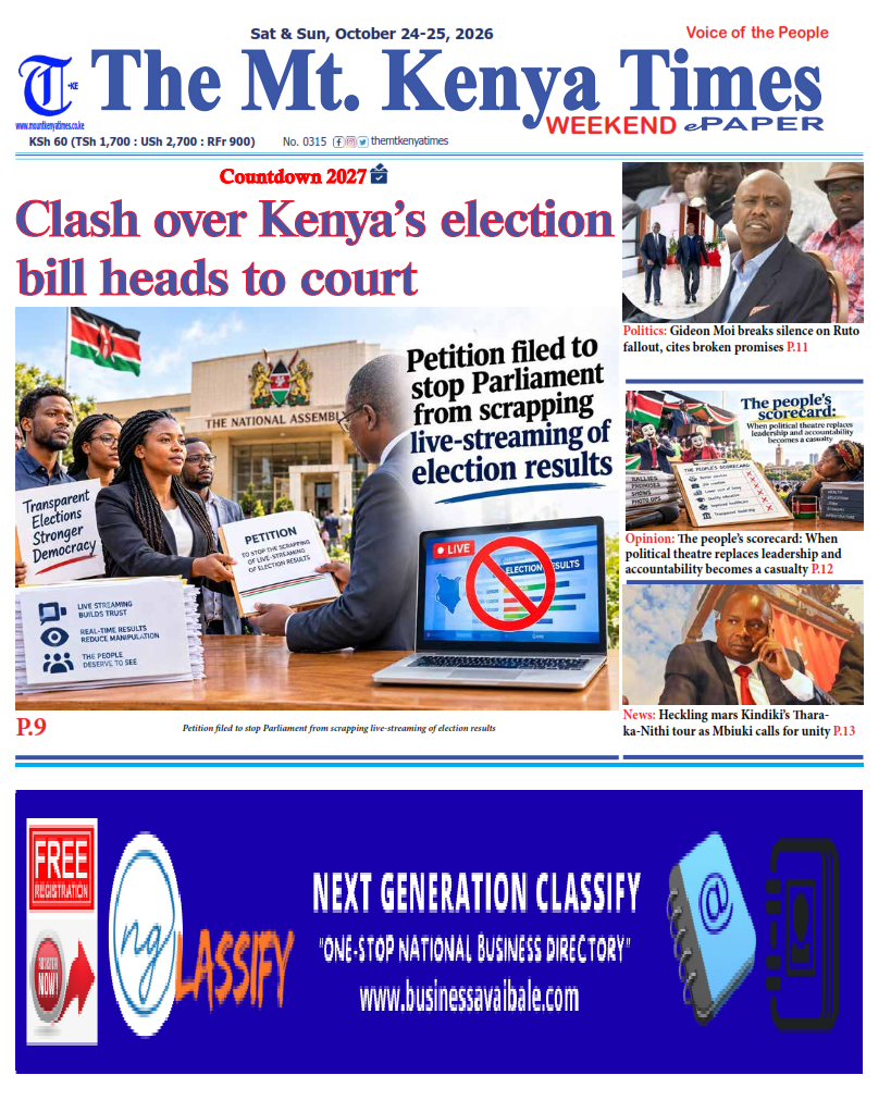 Mt Kenya Times ePAPER October 24-25, 2026