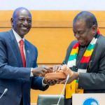 President William Ruto hands over COMESA chairmanship to Zimbabwe’s Emmerson Mnangagwa in Harare, Zimbabwe yesterday
