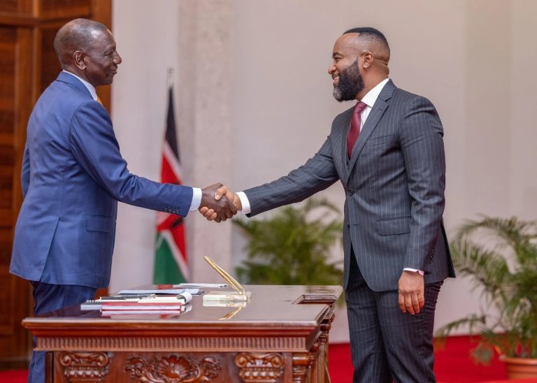 President William Ruto with Mining Cabinet Secretary Hassan Joho