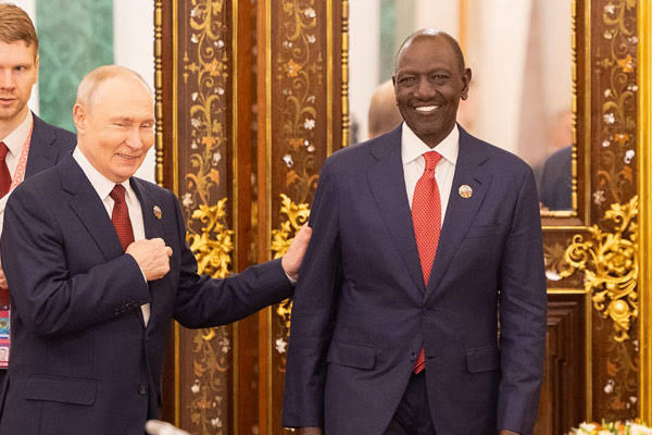 President William Ruto with President Vladimir Putin.
