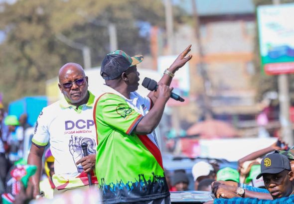 Rigathi Gachagua speaking to residents of Kware Stage in Rongai