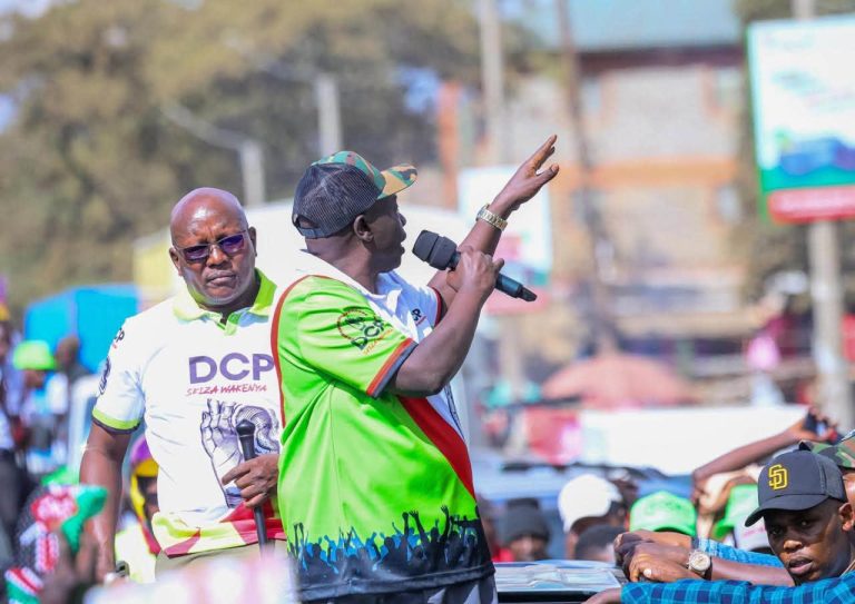 Rigathi Gachagua speaking to residents of Kware Stage in Rongai