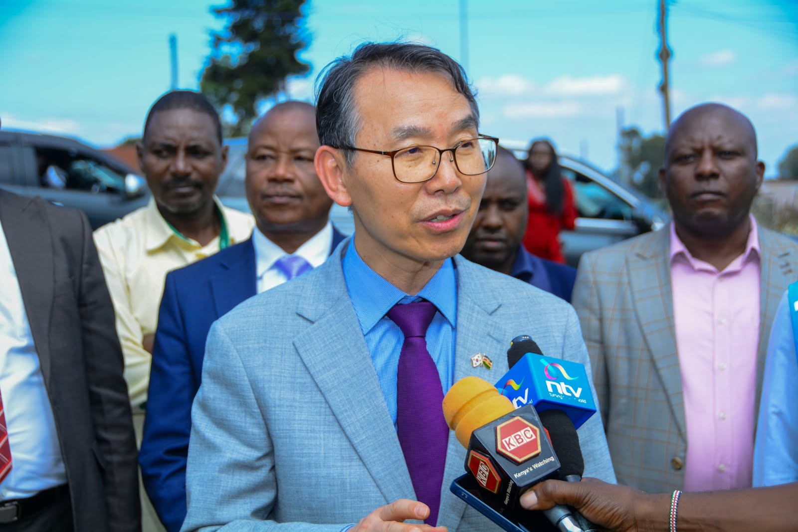 South Korean Ambassador to Kenya Kang Hyung-shik speaks to the press. Photo by Brian Gitonga