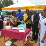 St Teresa's day teachers cake cutting as they celebrate the day