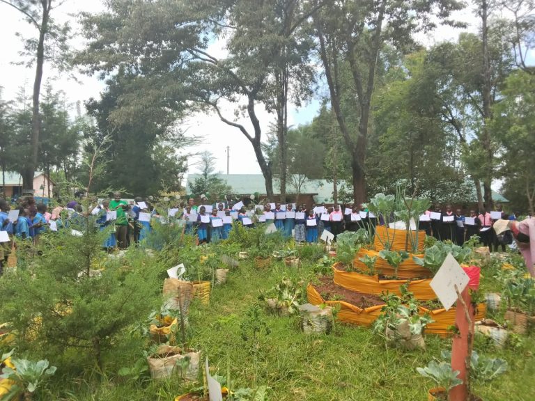 Students receiving their certificates after agricultural workshop