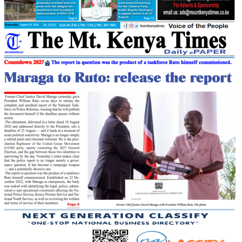 Mt Kenya Times ePAPER August 19, 2026