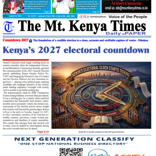 Mt Kenya Times ePAPER August 21, 2026