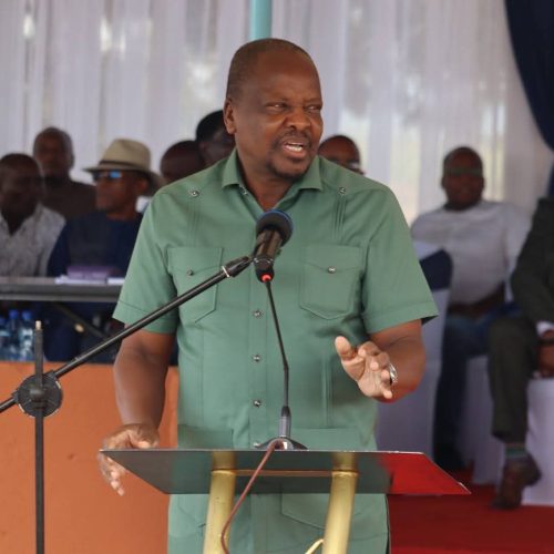 CS Mutahi Kagwe at Kagumo High School last Friday.