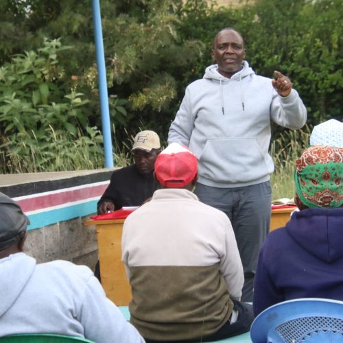 Eng. Wangai Ndirangu addressing residents of Mbiriri.