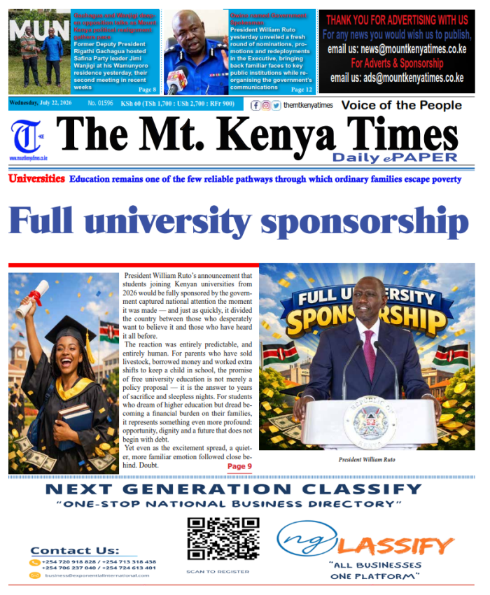 Mt Kenya Times ePAPER July 22, 2026