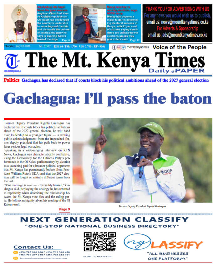 Mt Kenya Times ePAPER July 23, 2026