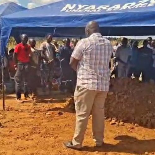 Mbizo Legislator MP. HON Madzivanyika at the Masasa Park graveyard